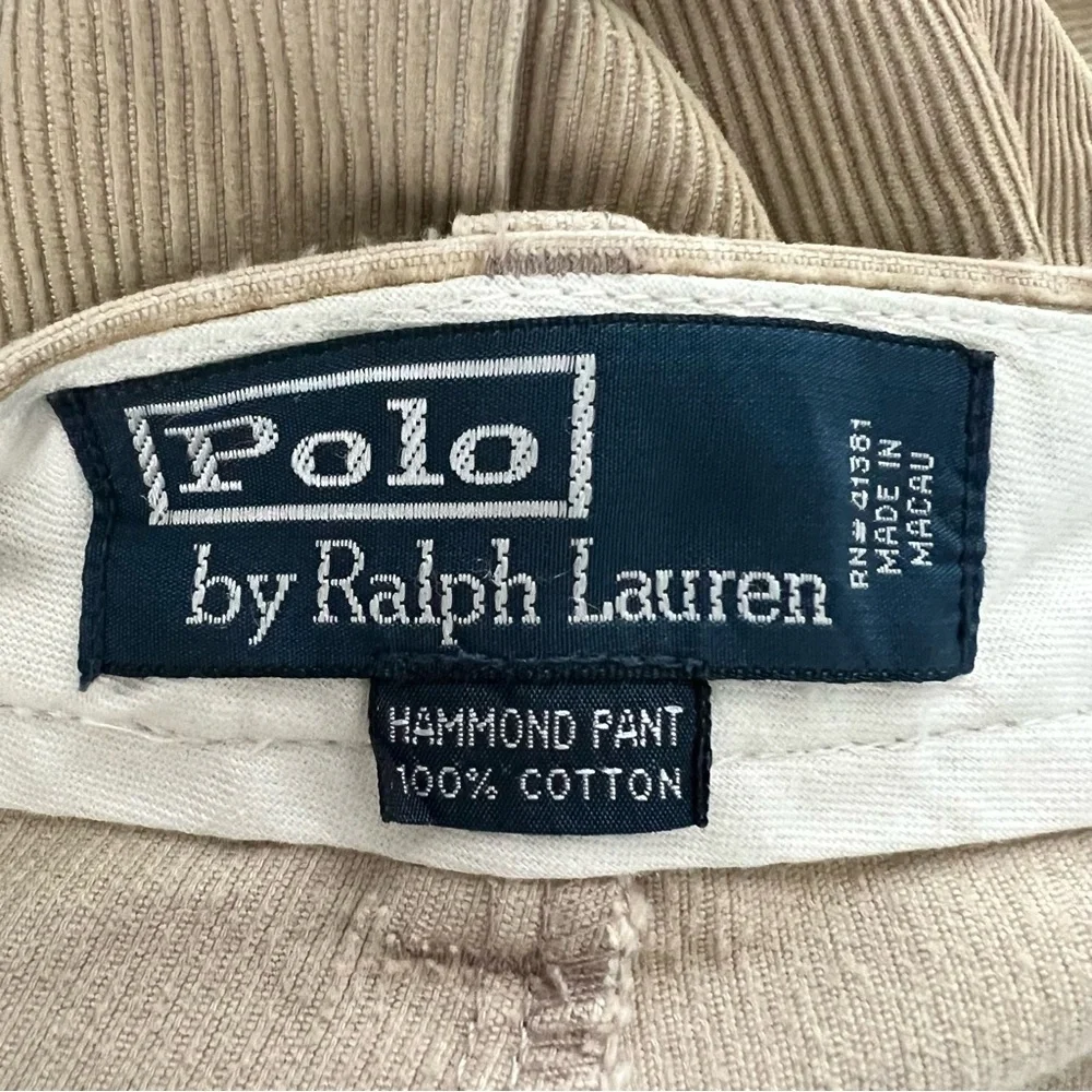 Polo Ralph Lauren Hammond Tan Corduroy Pants - size 42 x 30